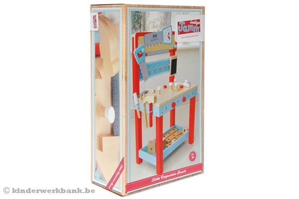 Houten werkbank in luxe verpakking.