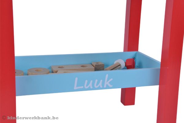 Losse sticker voor op de werkbank.