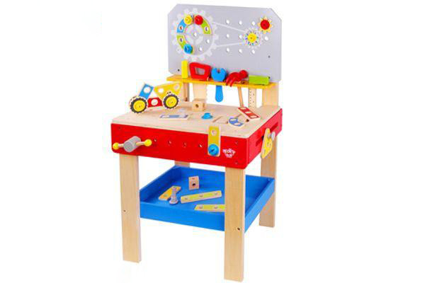 Houten kinderwerkbank van Tooky Toy.
